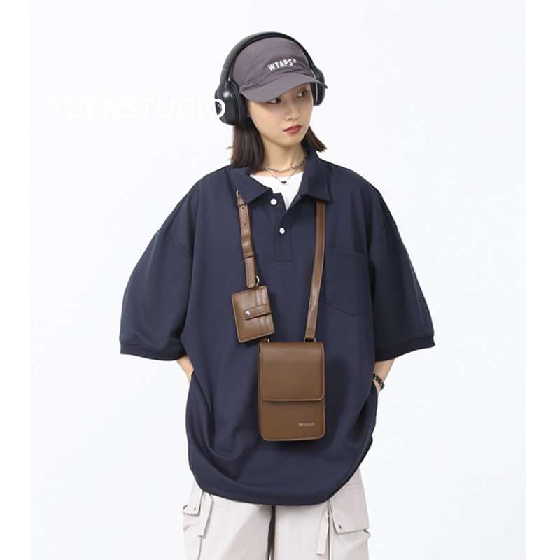 ショルダー バッグ ミニ 二重ポケット付きミニショルダーバッグ