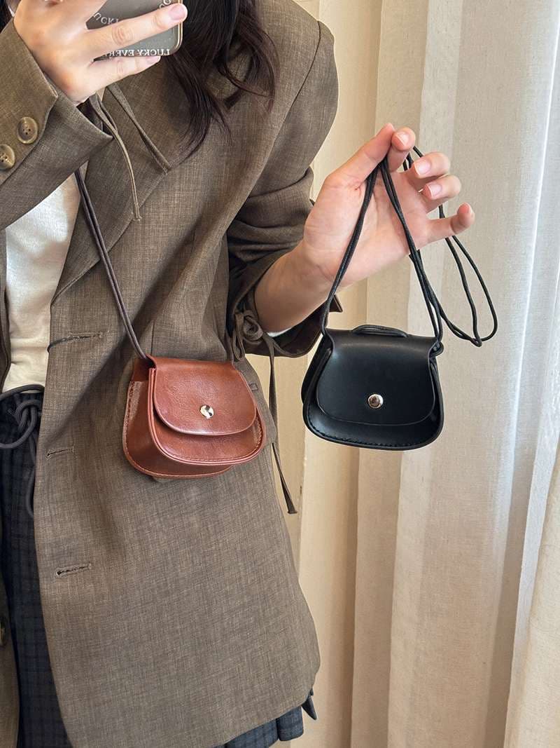 ショルダー バッグ ミニ ミニマル シンプル フラップショルダーバッグ