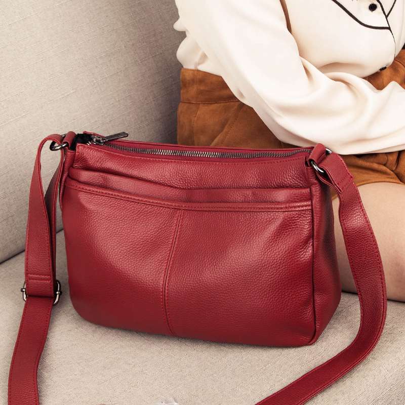 ショルダー バッグ ミニ 本革 ポケット付き シンプルショルダーバッグ