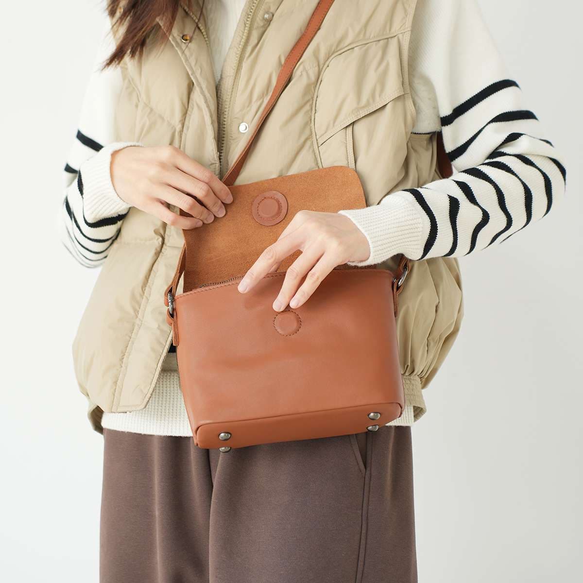 ショルダー バッグ ミニ シンプル レザー ミニショルダー バッグ