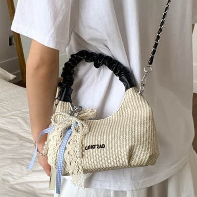 ショルダー バッグ ミニ 編み込みかご 韓国風春夏バッグ