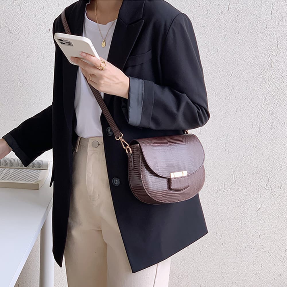 ショルダー バッグ ミニ 型押しレザー調 レディース