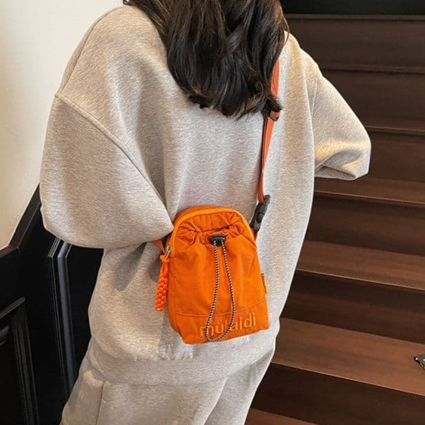 ショルダー バッグ ミニ ナイロン風巾着ミニショルダー
