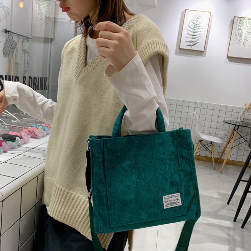 ショルダー バッグ ミニ コーデュロイ トート ショルダー付き 3way