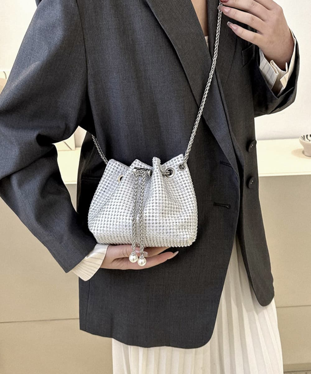 ショルダー バッグ ミニ 煌めく巾着型ミニショルダーバッグ