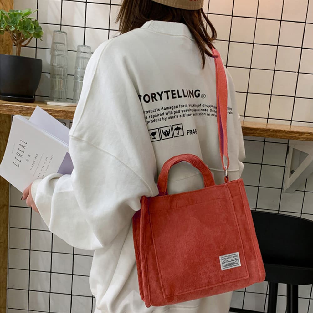 ショルダー バッグ ミニ コーデュロイ トート ショルダー付き 3way