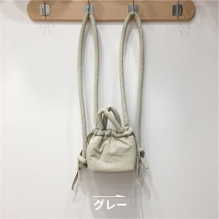 ショルダー バッグ ミニ 巾着型ミニショルダーバッグ コットン素材