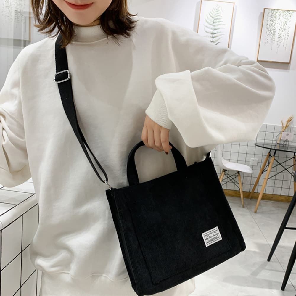 ショルダー バッグ ミニ コーデュロイ トート ショルダー付き 3way