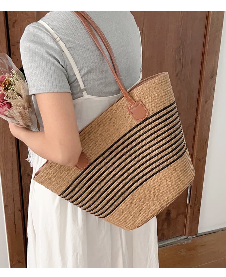 ショルダー バッグ ミニ 夏向けメッシュ編み込みかご風トートバッグ