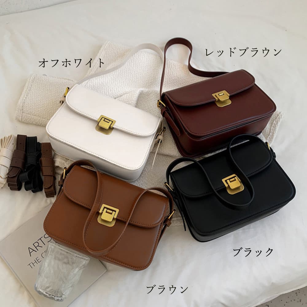 ショルダー バッグ ミニ スクエア 金具付きコンパクト