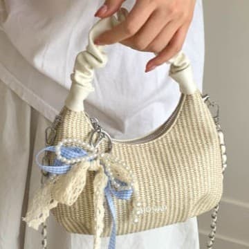 ショルダー バッグ ミニ 編み込みかご 韓国風春夏バッグ