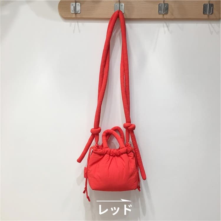 ショルダー バッグ ミニ 巾着型ミニショルダーバッグ コットン素材