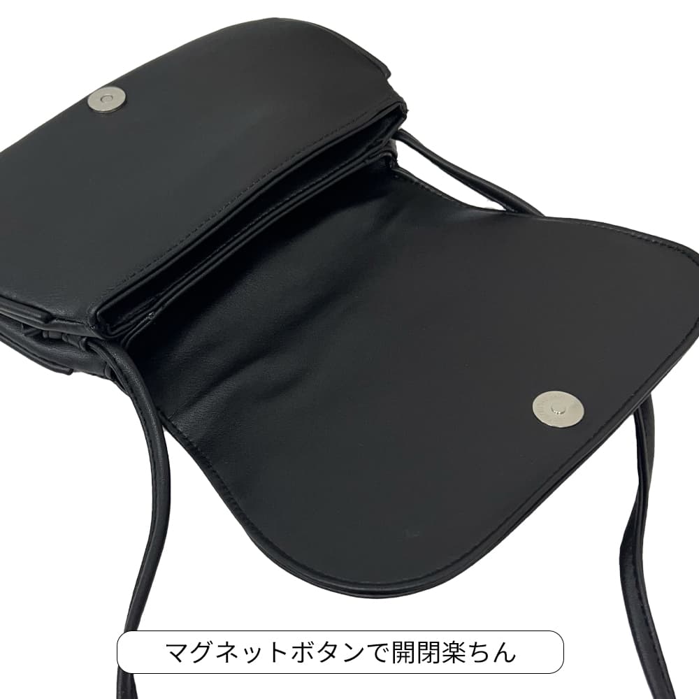 ショルダー バッグ ミニ プリーツデザイン 斜めがけ