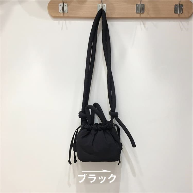 ショルダー バッグ ミニ 巾着型ミニショルダーバッグ コットン素材