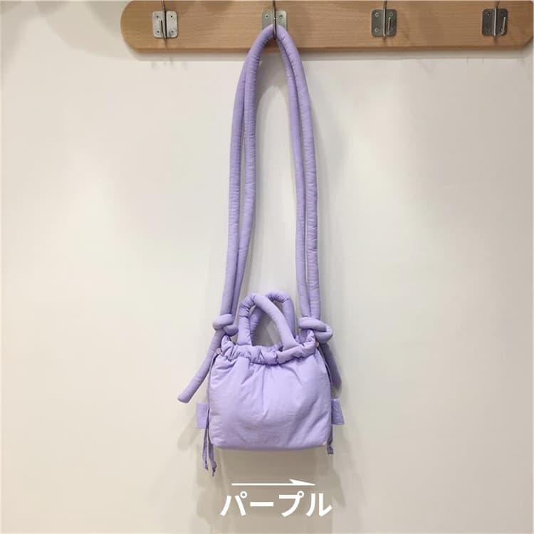 ショルダー バッグ ミニ 巾着型ミニショルダーバッグ コットン素材
