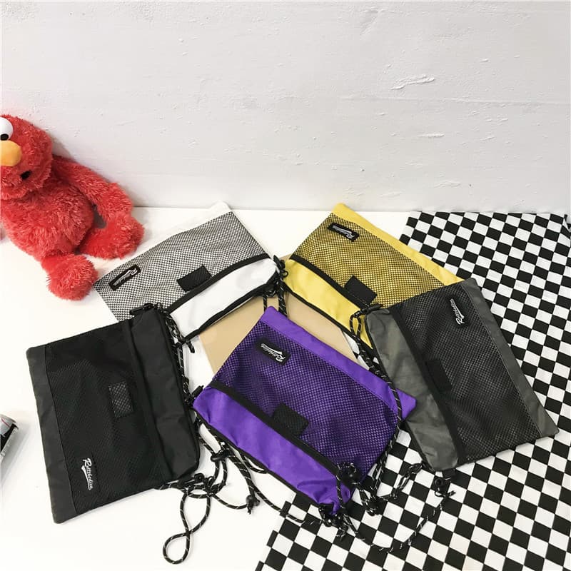 ミニ ショルダー バッグ ミニ メッシュポケット付きスクエアミニバッグ