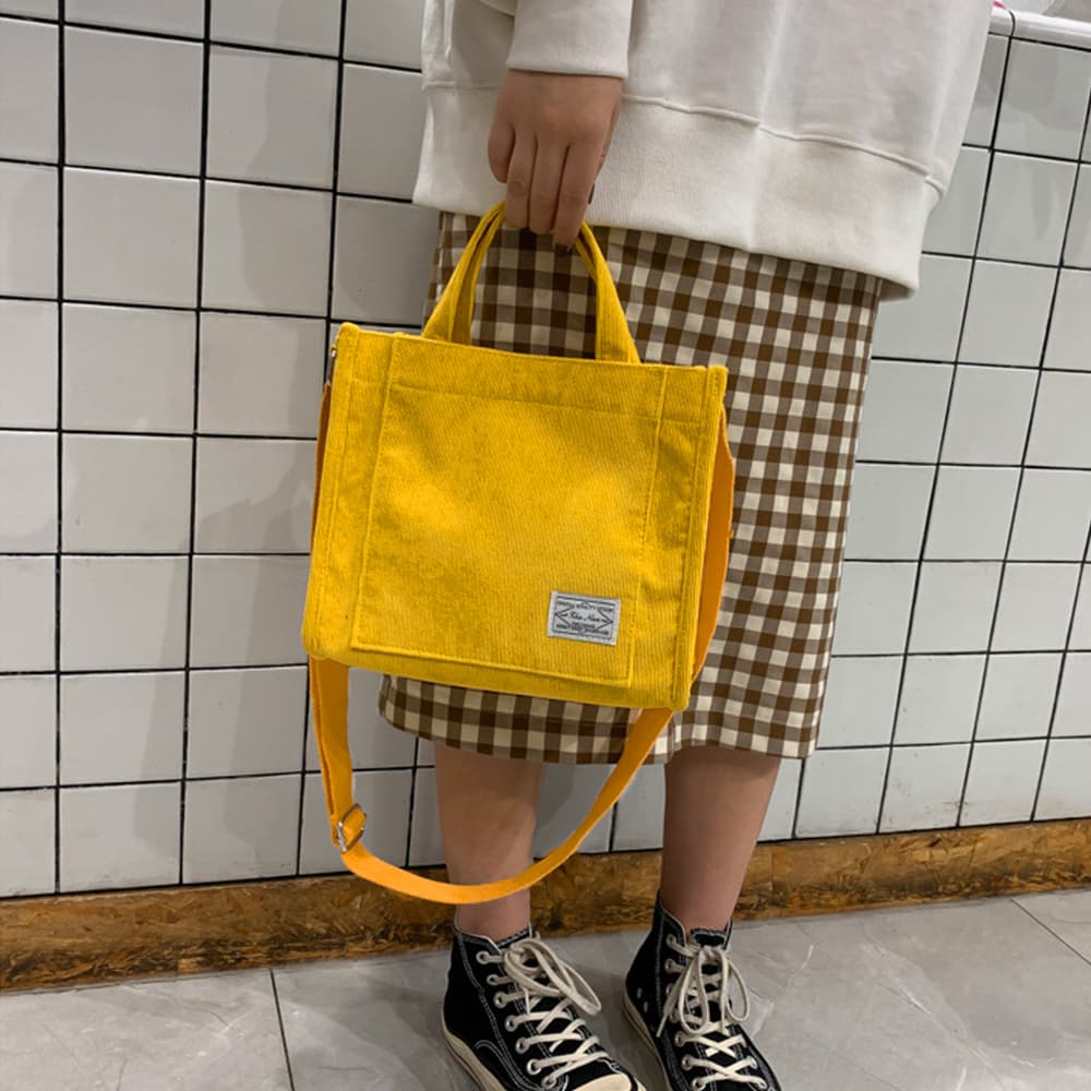 ショルダー バッグ ミニ コーデュロイ トート ショルダー付き 3way