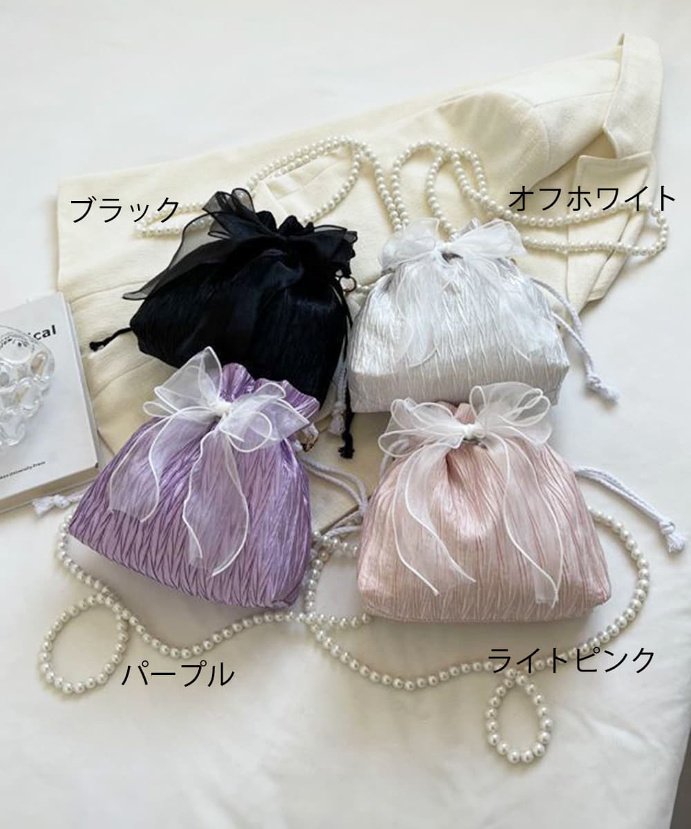 ショルダー バッグ ミニ 巾着ショルダーバッグ リボン付き 結婚式用